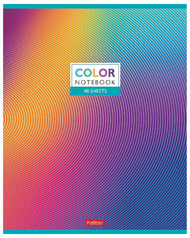 Тетрадь А5 48 л. HATBER скоба, клетка, металлизированный картон, "Color" (5 видов в спайке), 48Т5мтВ1