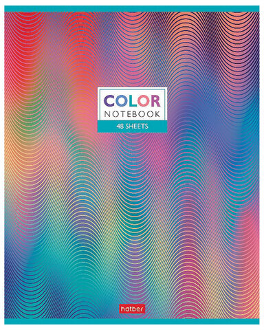 Тетрадь А5 48 л. HATBER скоба, клетка, металлизированный картон, "Color" (5 видов в спайке), 48Т5мтВ1