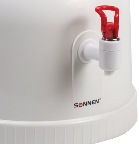 Кулер водораздатчик БЕЗ НАГРЕВА И ОХЛАЖДЕНИЯ, SONNEN TS-01, настольный, 1 кран, белый, 452417