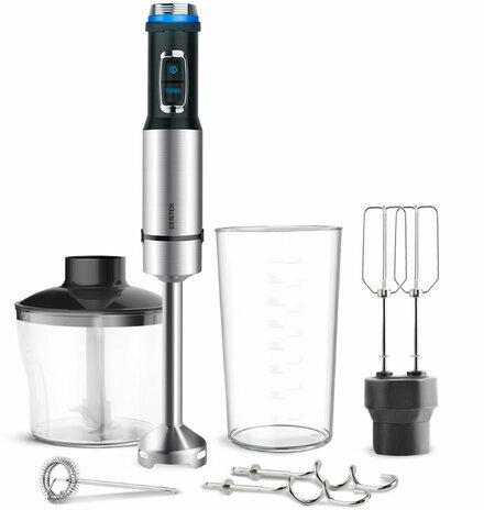 Блендер погружной CENTEK CT-1311, 1500 Вт, 15 скоростей, 5 насадок, стакан, черный