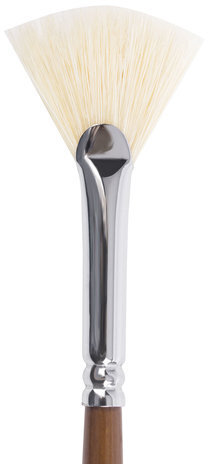 Кисть художественная профессиональная BRAUBERG ART CLASSIC, щетина, веерная, № 4, длинная ручка, 200743