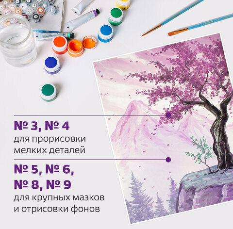 Кисти ЮНЛАНДИЯ "ЮНЫЙ ВОЛШЕБНИК", набор 10 шт. (ПОНИ - 4 шт.; СИНТЕТИКА - 4 шт.; ЩЕТИНА - 2 шт., круглые, плоские), блистер, 200896