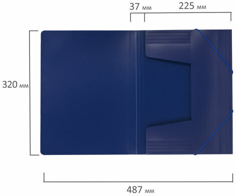 Папка на резинках BRAUBERG "Contract", синяя, до 300 листов, 0,5 мм, бизнес-класс, 221797
