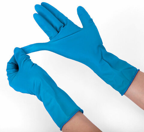 Перчатки латексные смотровые, особо прочные, SFM HIGH RISK COMFORT, 25 пар (50 штук), размер S (малый)