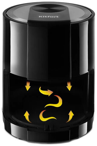 Аэрогриль KITFORT КТ-2225, 1000 Вт, 1,9 л, 6 программ, таймер, сенсорное управление, черный