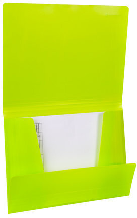 Папка на резинках BRAUBERG "Neon", неоновая, зеленая, до 300 листов, 0,5 мм, 227460