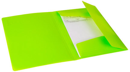 Папка на резинках BRAUBERG "Neon", неоновая, зеленая, до 300 листов, 0,5 мм, 227460