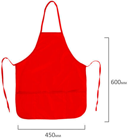 Фартук с нарукавниками для уроков труда ПИФАГОР, увеличенный размер, 45х60 см, красный, 228362