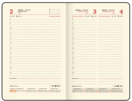 Ежедневник датированный 2026, МАЛЫЙ ФОРМАТ 100х150 мм, А6, BRAUBERG "Iguana", под кожу, красный, 117251