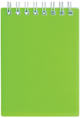 Блокнот МАЛЫЙ ФОРМАТ (110х145 мм) А6, 80 л., гребень, обложка пластик, клетка, HATBER &quot;DIAMOND&quot;, зеленый, 80Б6B1гр, 80Б6B1гр_02034