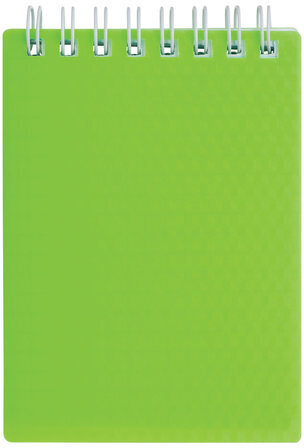 Блокнот МАЛЫЙ ФОРМАТ (110х145 мм) А6, 80 л., гребень, обложка пластик, клетка, HATBER "DIAMOND", зеленый, 80Б6B1гр, 80Б6B1гр_02034