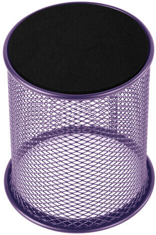 Подставка-органайзер BRAUBERG "Germanium", металлическая, круглое основание, 100х89 мм, фиолетовая, 231981