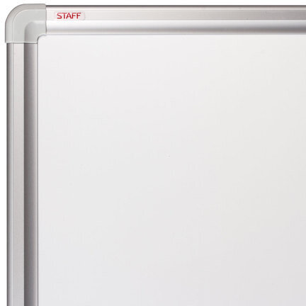 Доска магнитно-маркерная 90х120 см, алюминиевая рамка, ГАРАНТИЯ 10 ЛЕТ, STAFF, 235463