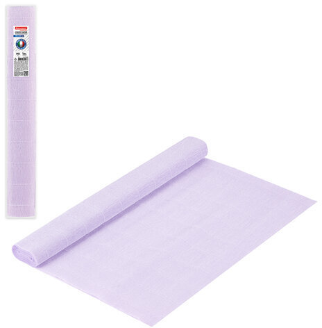 Бумага гофрированная/креповая (ИТАЛИЯ) 140 г/м2, 50х250 см, светло-лиловая (992), BRAUBERG FIORE, 112590