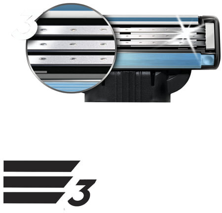 Сменные кассеты для бритья 4 шт., GILLETTE (Жиллет) "Mach3", для мужчин