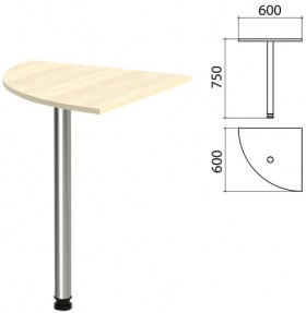 Стол приставной угловой &quot;Канц&quot;, 600х600х750 мм, цвет дуб молочный (КОМПЛЕКТ)