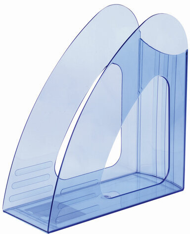 Лоток вертикальный для бумаг BRAUBERG "Delta", 240х90х240 мм, тонированный синий, 237245