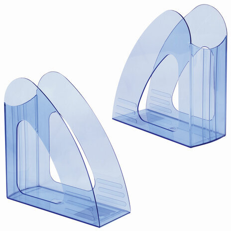 Лоток вертикальный для бумаг BRAUBERG "Delta", 240х90х240 мм, тонированный синий, 237245