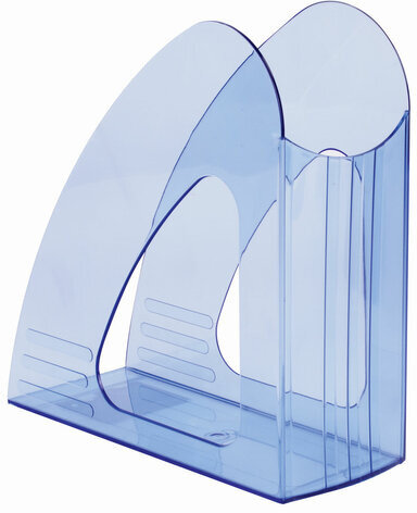 Лоток вертикальный для бумаг BRAUBERG "Delta", 240х90х240 мм, тонированный синий, 237245