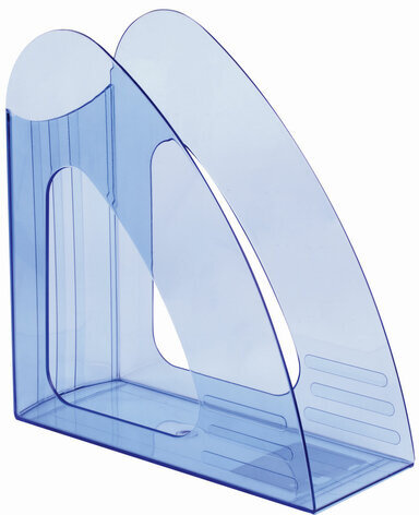 Лоток вертикальный для бумаг BRAUBERG "Delta", 240х90х240 мм, тонированный синий, 237245