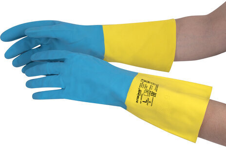 Перчатки неопреновые LAIMA EXPERT НЕОПРЕН, 95 г/пара, химически устойчивые, х/б напыление, L (большой), 605005