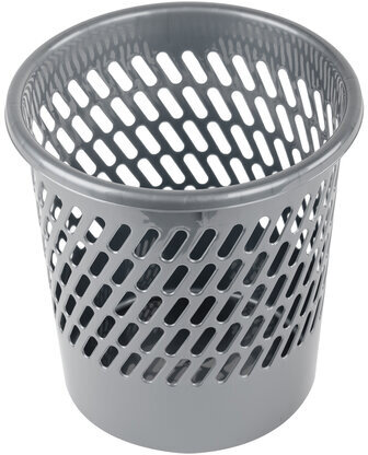 Корзина для бумаг STAFF "Basic" сетчатая, 11 л, серая, 237918