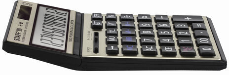 Калькулятор настольный металлический STAFF STF-7712-GOLD (179х107 мм), 12 разрядов, двойное питание, блистер, 250306