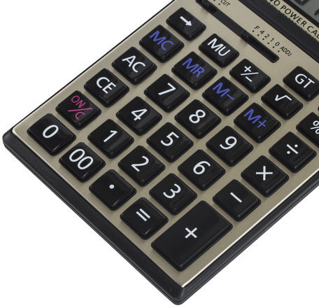 Калькулятор настольный металлический STAFF STF-7712-GOLD (179х107 мм), 12 разрядов, двойное питание, блистер, 250306