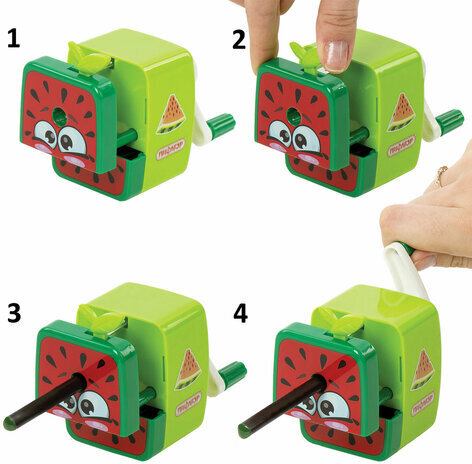 Точилка механическая ПИФАГОР "Арбуз", корпус зелёный/красный, 270427