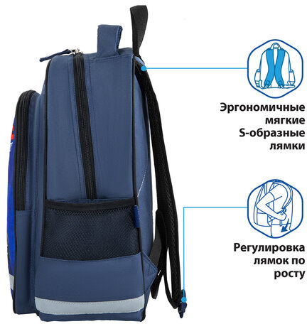 Рюкзак ПИФАГОР SCHOOL для начальной школы, "Extreme sports", 38x28х14 см, 270659