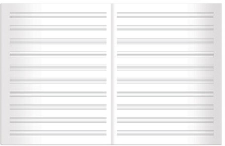 Тетрадь для нот А4, 40 л., BRAUBERG, обложка мелованный картон, вертикальная, 2 вида, 125418