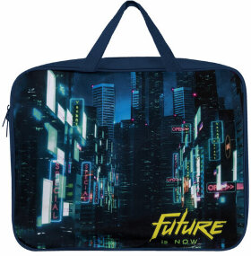 Папка на молнии с ручками BRAUBERG А4, 1 отделение, полиэстер, ширина 80 мм, &quot;Future&quot;, 270965