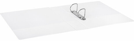 Папка ПАНОРАМА на 2 кольцах, ПРОЧНАЯ, картон/ПВХ, BRAUBERG "Office", БЕЛАЯ, 65 мм, до 400 листов, 271847