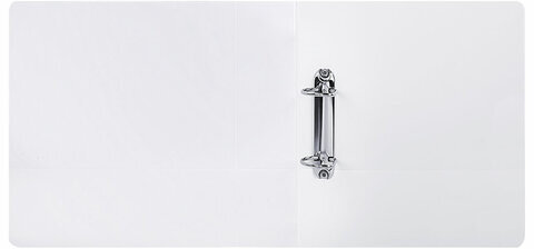 Папка ПАНОРАМА на 2 кольцах, ПРОЧНАЯ, картон/ПВХ, BRAUBERG "Office", БЕЛАЯ, 65 мм, до 400 листов, 271847