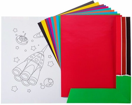 Цветная бумага А4 мелованная, 10 листов 10 цветов, в папке, HATBER "Creative", 195х280 мм, 10Бц4м 05930, N050842