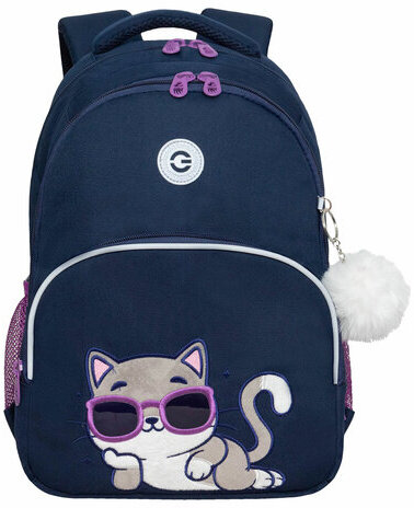 Рюкзак GRIZZLY школьный, анатомическая спинка, 2 отделения, для девочек, RELAX, 40х27х20 см, RG-460-3/1