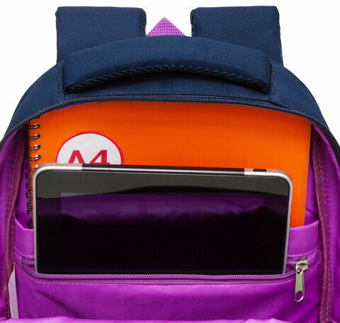 Рюкзак GRIZZLY школьный, анатомическая спинка, 2 отделения, для девочек, RELAX, 40х27х20 см, RG-460-3/1