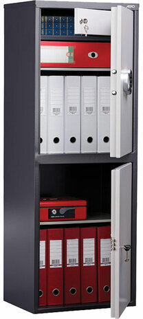 Шкаф металлический для документов AIKO "SL-125/2ТEL" ГРАФИТ, 1252х460х340 мм, 31 кг, S10799132902