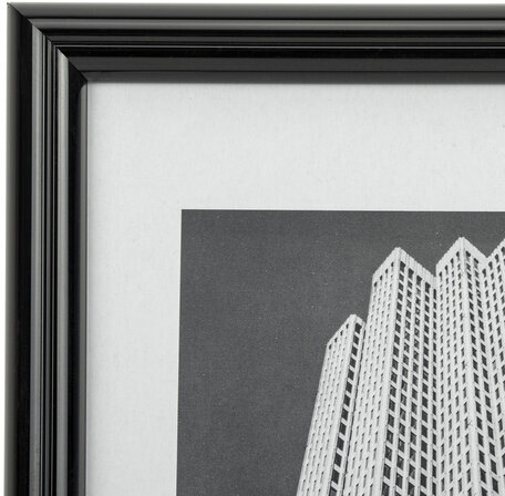 Рамка 15х21 см небьющаяся, багет 14 мм, пластик, BRAUBERG "Original", черная, 391228