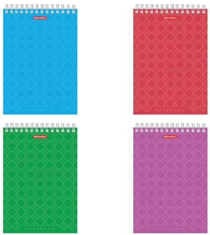 Блокнот А5 (146х205 мм), 60 л., гребень, картон, жесткая подложка, клетка, BRAUBERG, "Классика", 129812