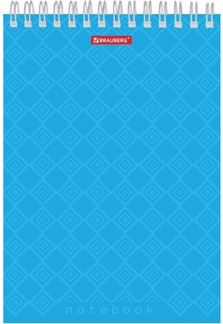Блокнот А5 (146х205 мм), 60 л., гребень, картон, жесткая подложка, клетка, BRAUBERG, "Классика", 129812