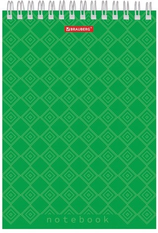 Блокнот А5 (146х205 мм), 60 л., гребень, картон, жесткая подложка, клетка, BRAUBERG, "Классика", 129812