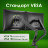 Кронштейн для двух мониторов настольный VESA 75х75, 100х100, 17"-27", до 14 кг, SONNEN MOTION, 455945