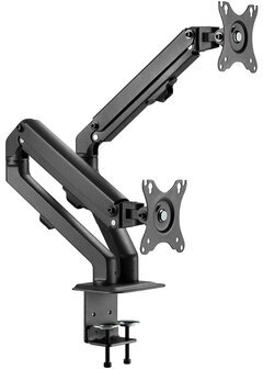 Кронштейн для двух мониторов настольный VESA 75х75, 100х100, 17"-27", до 14 кг, SONNEN MOTION, 455945
