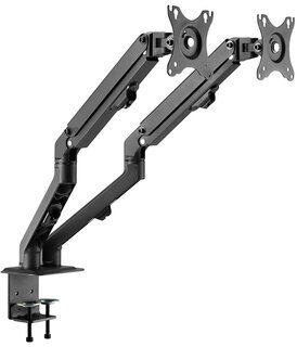 Кронштейн для двух мониторов настольный VESA 75х75, 100х100, 17"-27", до 14 кг, SONNEN MOTION, 455945