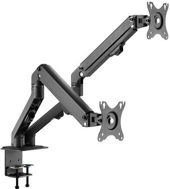 Кронштейн для двух мониторов настольный VESA 75х75, 100х100, 17"-27", до 14 кг, SONNEN MOTION, 455945