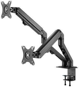 Кронштейн для двух мониторов настольный VESA 75х75, 100х100, 17"-27", до 14 кг, SONNEN MOTION, 455945
