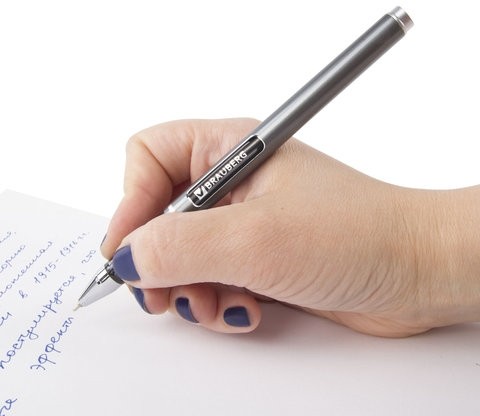 Ручка шариковая масляная BRAUBERG "Choice", СИНЯЯ, корпус с печатью, узел 0,7 мм, линия письма 0,35 мм, 142413