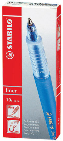 Ручка шариковая STABILO Liner Pastel, СИНЯЯ, корпус мятный, узел 0,7 мм, линия письма 0,3 мм, 808FP1041-2