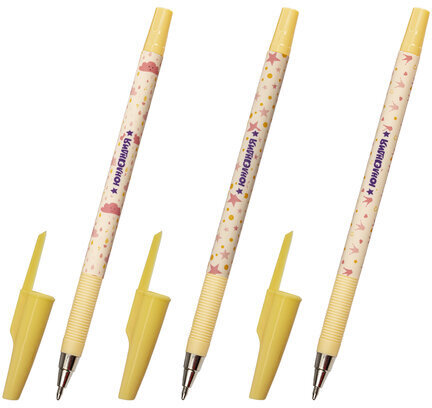 Ручка шариковая ЮНЛАНДИЯ "SPOTS", синяя, SOFT TOUCH покрытие, узел 0,7 мм, линия письма 0,35 мм, 143733